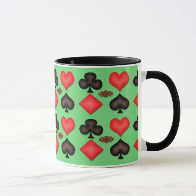 Four Suits Playing Card Mugs Customise Background (Right)