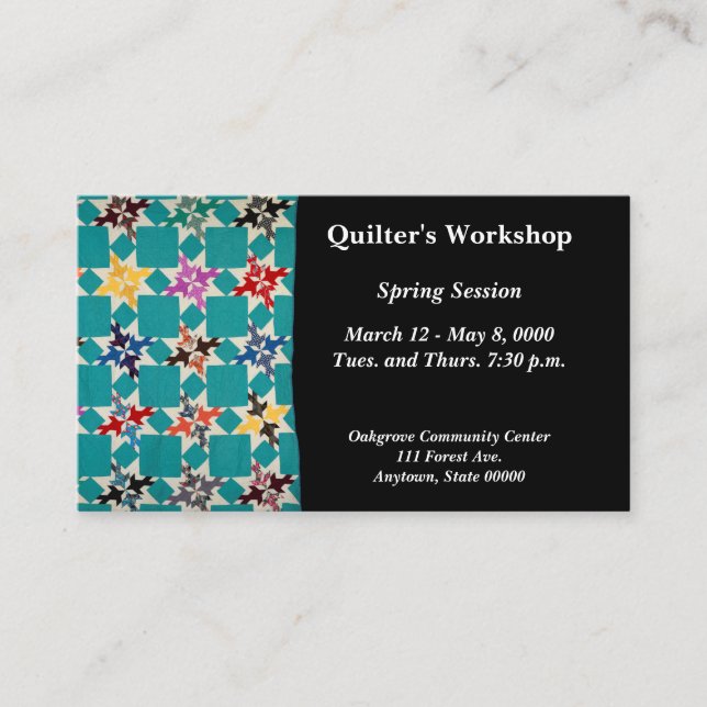 Four Swallows quilt Business Card (Front)