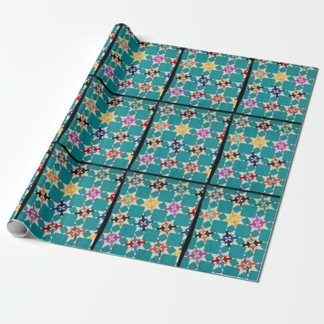 Four Swallows quilt Wrapping Paper (Unrolled)