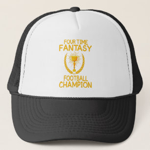 four time fantasy football champion gift trucker hat