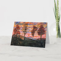 Four Trees, art by Egon Schiele,