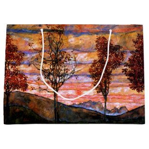 Four Trees by Egon Schiele Fine Art Large Gift Bag