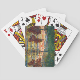 Four Trees (Landscape Art) (by Egon Schiele) Playing Cards