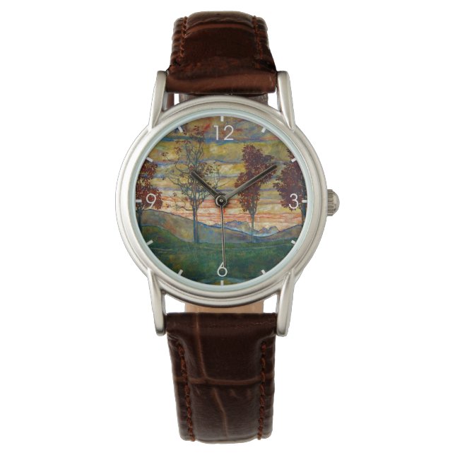 Four Trees (Landscape Art) (by Egon Schiele) Watch (Front)