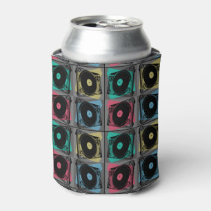 Four Turntables Graphic Can Cooler