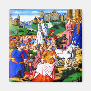 "Four Unicorns lead the Procession" Magnet