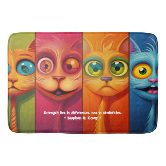 Four Unique Cats Bath Mat