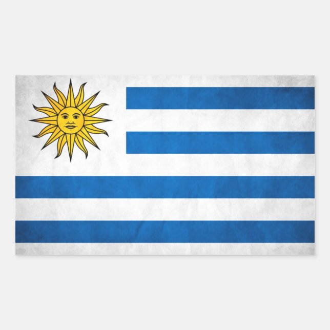 FOUR Uruguay National Flag Rectangular Sticker (Front)