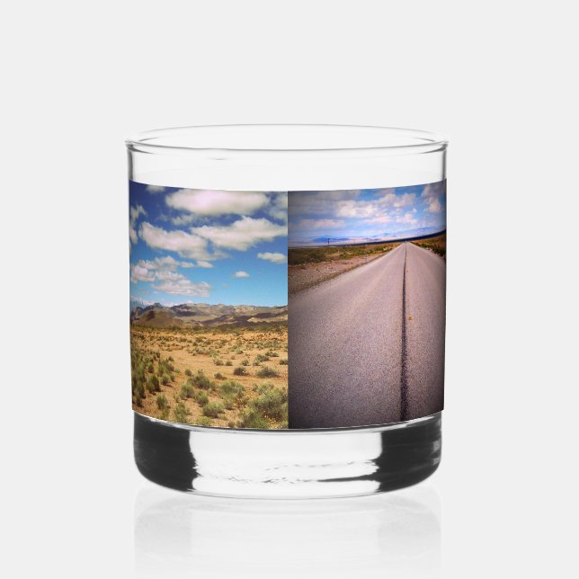 Four Vacation or Travel Photo Whiskey Glass (Front)