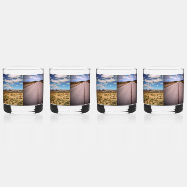 Four Vacation or Travel Photo Whiskey Glass (Front)