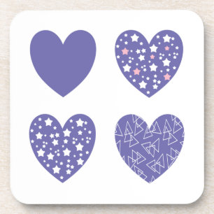 Four Veri Peri Hearts Coaster