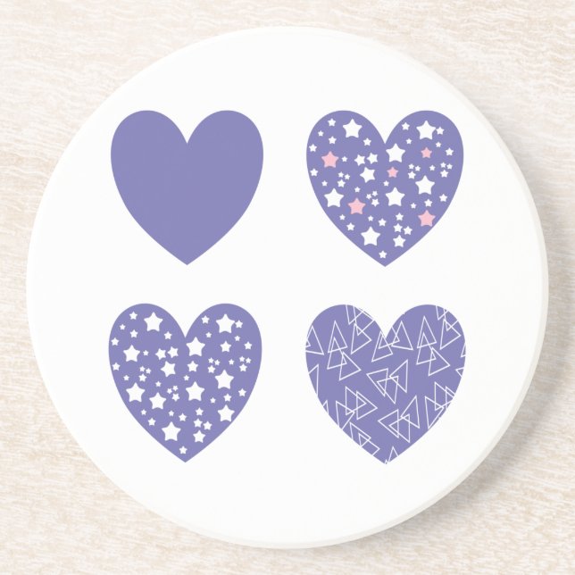 Four Veri Peri Hearts Coaster (Front)