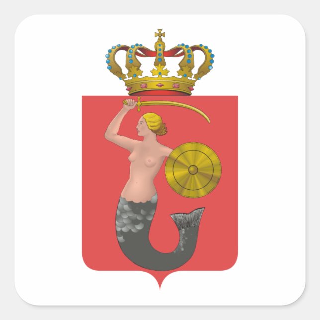 FOUR Warsaw Coat of Arms Square Sticker (Front)