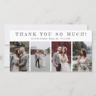 Four Wedding Photos Sketched Font Thank You