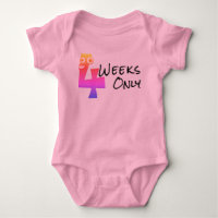 Four weeks  Baby Bodysuit
