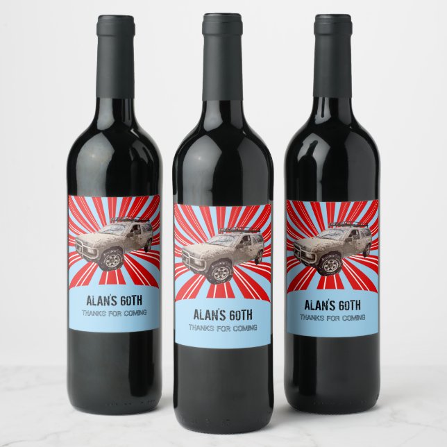 Four-wheel Drive Wine Label (Bottles)