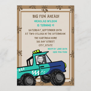 Four Wheel Fun/ Birthday Invitation