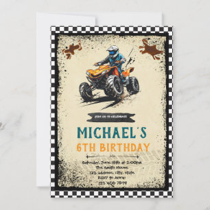 Four wheeler birthday invitation