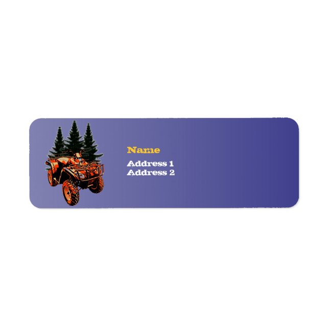 Four Wheeler Label Return Address Label (Front)