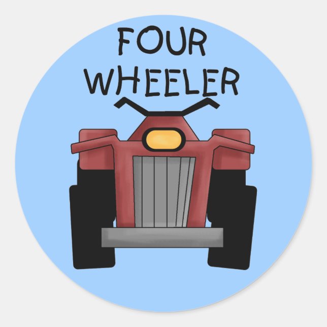 Four Wheeler Tshirts and Gifts Classic Round Sticker (Front)