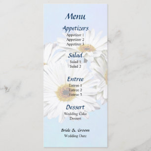 Four White Daisies Wedding Menu