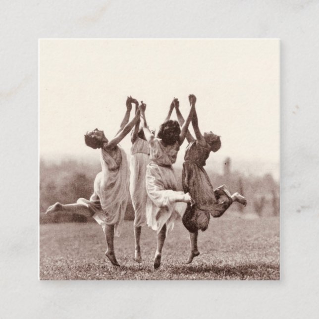 Four Witches Dancing By Monte Verita Square Business Card (Front)