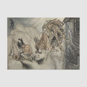 Four Witches "Up The Chimney" by Arthur Rackam Tissue Paper