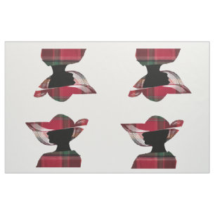 Four Women Silhouette Hat Madras Plaid Pattern Fabric