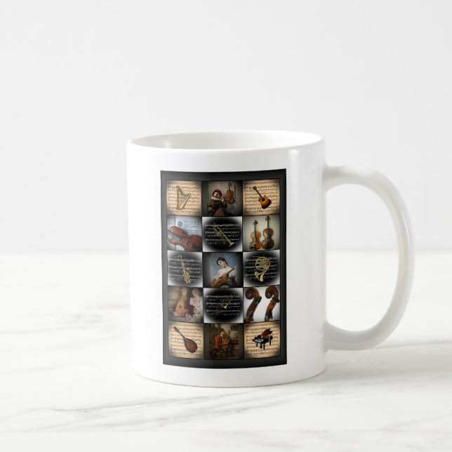 Four Works of Art ~ Various Musical Instruments Coffee Mug (Right)
