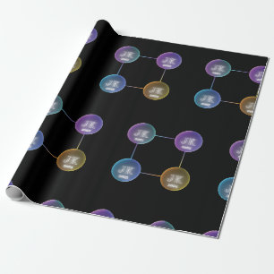 Four Year Logo Diamond Line Design Wrapping Paper