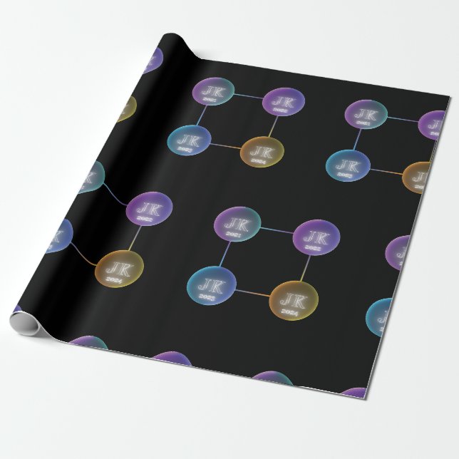 Four Year Logo Diamond Line Design Wrapping Paper (Unrolled)