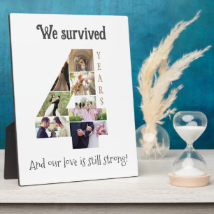 Four Year Wedding Anniversary Plaque