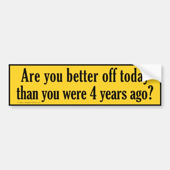 four-years-ago bumper sticker (Front)
