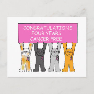 Four Years Cancer Free Anniversary Postcard
