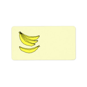 Four Yellow Bananas. Label