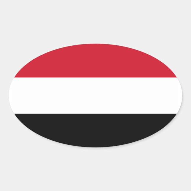 FOUR Yemen Flag Oval Sticker (Front)