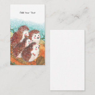 Four Young hedgehogs Enclosure Card