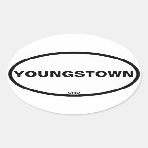 FOUR Youngstown Ohio Oval Sticker