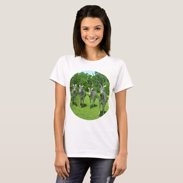 Four Zebras in Meadow Unity T-Shirt (Front Full)