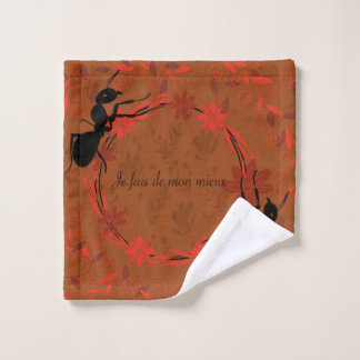 fourmi, affirmation positive ,phrase inspirante wash cloth