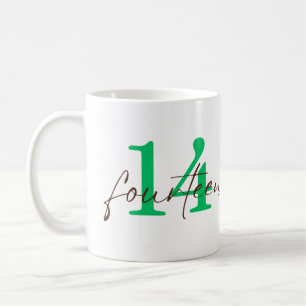 Fourteenth Year with Personalization Coffee Mug