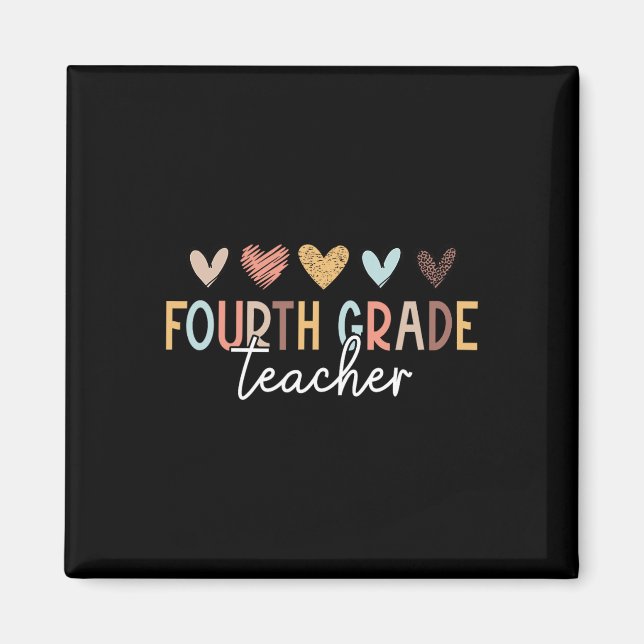 Fourth 4th Grade Teacher First Day of School Back  Magnet (Front)