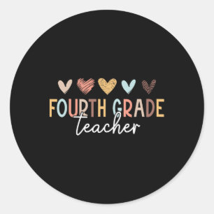 Fourth 4th Grade Teacher First Day Of School Byck Classic Round Sticker
