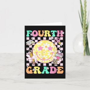 Fourth 4th Grade Teacher Kid Preppy First Day Of S Card