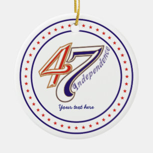 Fourth 4th of July text design ornament