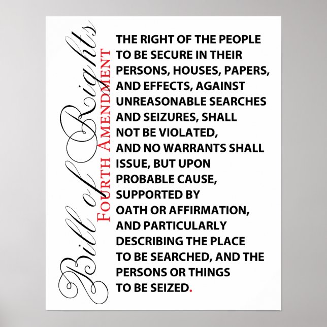 Fourth Amendment Poster (Front)