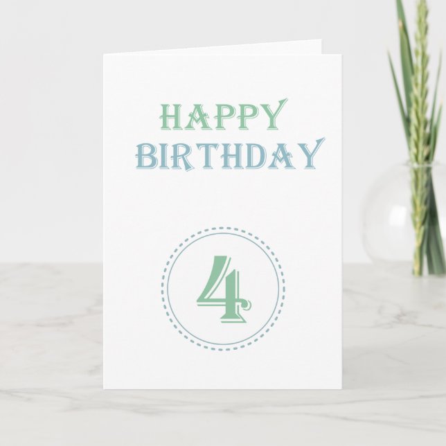 Fourth Birthday Card (Front)
