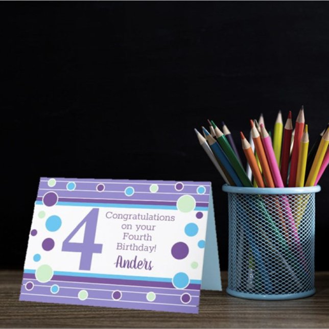 Fourth Birthday Personalised Card! Card (Creator Uploaded)