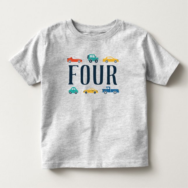 Fourth Birthday Transportation Shirt (Front)