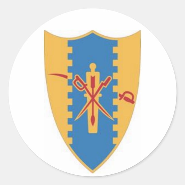 Fourth Cavalry Crest Classic Round Sticker (Front)